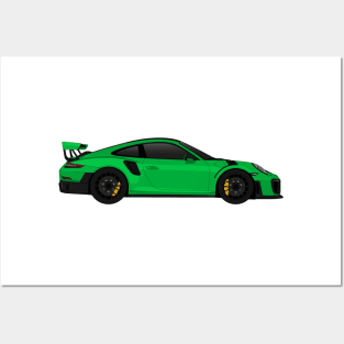 GT2RS Side Green Posters and Art